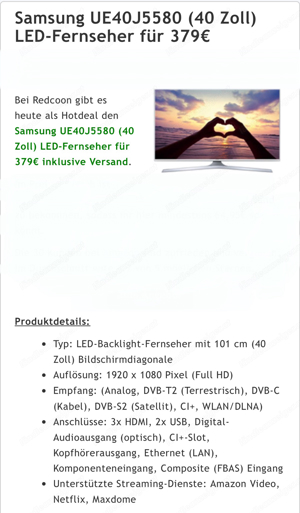 Wunderschöner weißer TV Samsung - Full HD - LCD 40 Zoll Fernseher Bild 3