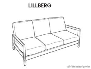 Ikea 3-er Sofa Lillberg weiß Bild 2