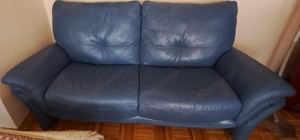 Zweisitzer Ledercouch blau Bild 3