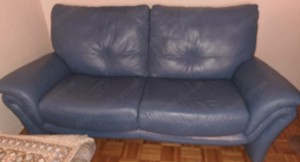 Zweisitzer Ledercouch blau Bild 5