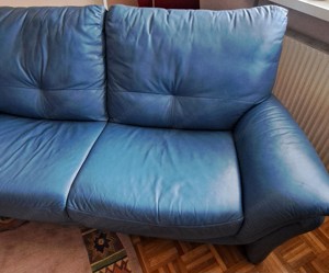 Zweisitzer Ledercouch blau Bild 6