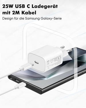 25W USB C Ladegerät Ladekabel für Samsung Galaxy S25 S24 S23 S22 S21 S20fe S10 S9 S8 A55 5g A54 A53 