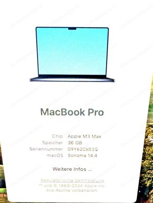 Apple MacBook Pro 16 M3 Pro Max36GB1TB SSD CPU 30 GPU Bild 2