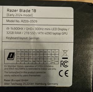 Razer Blade 18 2024 Mini Led i9-14900hx Rtx 4090 64GB 2TB Ram Gaming Laptop Bild 6