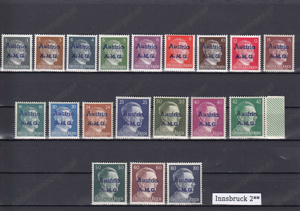 10 Briefmarken Sätze Österreich Privatausgaben mit Aufdruck Postfrisch ab 25 . Bild 8