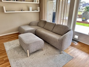 Designer Couch mit Hocker Bild 2