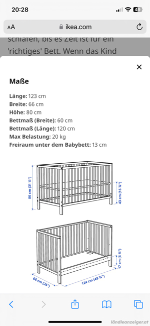 Gitterbett Ikea Gulliver inkl. Matratze Bild 3