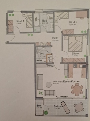 Moderne 4-Zimmerwohnung in Nüzides zu vermieten