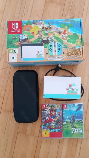 Nintendo Switch Animal Crossing Edition inkl. Spiele und Tasche