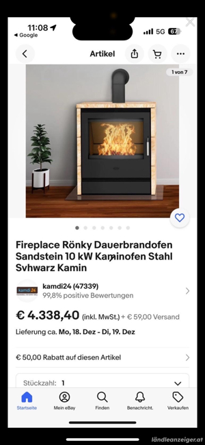 Kamin ofen 9kw Bild 2