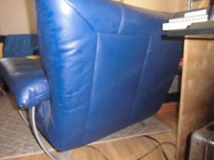 1 Leder-Sessel, Dunkel Blau Bild 2