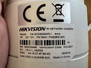 HIKVISION Überwachungskameras, Model DS-2CD2042WD-I Bild 5