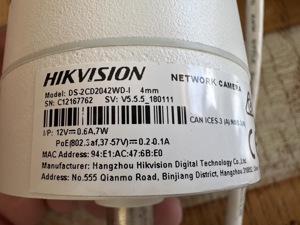 HIKVISION Überwachungskameras, Model DS-2CD2042WD-I Bild 4