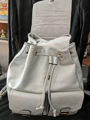 Rucksack silber B-L-H ca. 26-30-30 cm Neuwertig u.sauber Bild 2