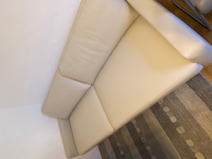 Ledercouch, Schlafsofa, 200 x 90, Farbe: creme Bild 2