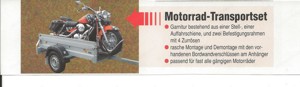 Motorrad-Transportset für Anhänger