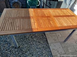 Gartentisch Alu &Teak und 2Hochlehner