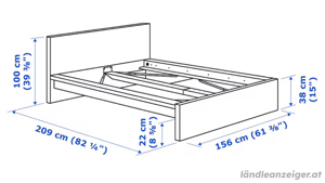 Ikea Malm Bett 140x200 Lattenrost Bild 3