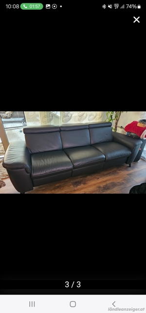 Leder Konfort Sofa mit Sessel funktion. Bild 1