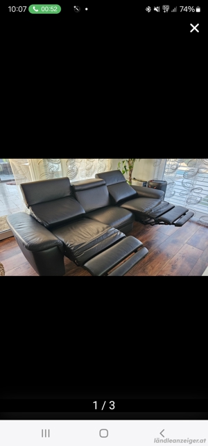 Leder Konfort Sofa mit Sessel funktion. Bild 2