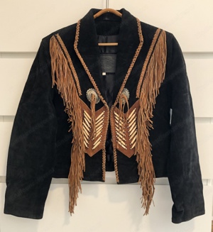 Leder Jacke Westernstil Fransen Größe S Bild 3