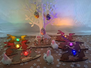  Oster Deko Tischdeko "Osterliebe" "Frohe Ostern" mit Herz und Licht Bild 2