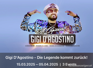 1 Karte für Gigi D'Agostino