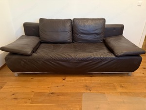 Kunstleder Couch braun