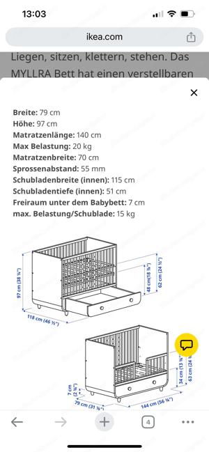 Mitwachsendes Baby- Kinderbett Ikea Bild 2