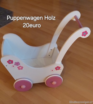 Holz PuppenWagen, Laufwagen Bild 3