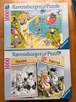 2 Stück Ravensburger Nici Puzzle 1000 Teile Bild 2