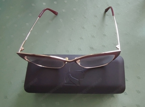 KARL LAGERFELD Damenbrille Brillenfassung Bordeauxrot gebürstet gold Vollrand Bild 3