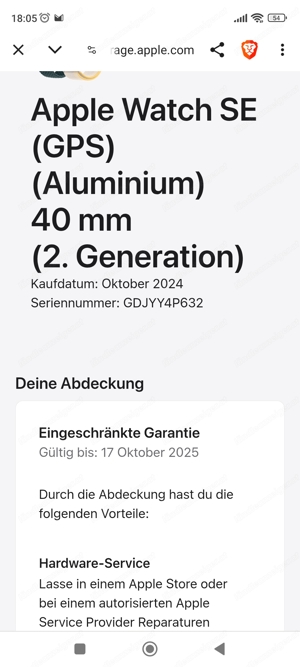 Apple Watch SE (40mm, GPS)   Neuwertig & Kaum Getragen Bild 6