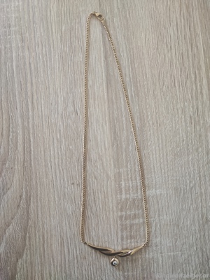 Vintage Collier mit beweglichen Anhänger vergoldet 