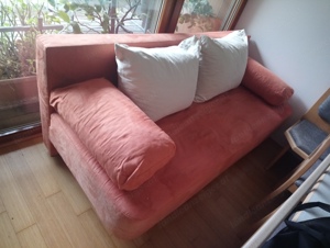 Orange Couch, Bettcouch mit Stauraum, gebraucht  Bild 3