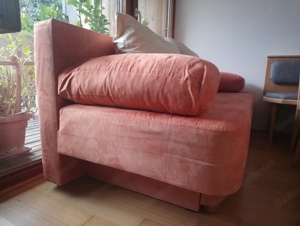 Orange Couch, Bettcouch mit Stauraum, gebraucht  Bild 8