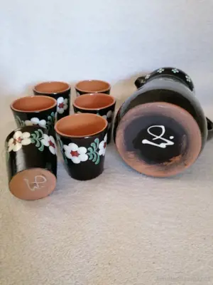 Tonkrug mit 6 Bechern  Bild 2