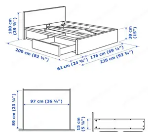 Ikea Malm Doppelbett mit 4 Laden und Lattenrost Bild 6