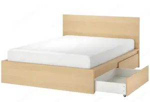 Ikea Malm Doppelbett mit 4 Laden und Lattenrost Bild 5
