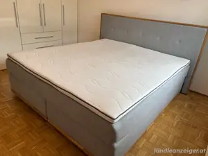 Boxspringbett grau 180x200cm Bild 2