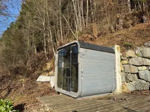 GartenSauna Outdoor Sauna FassSauna CUBIK 2 x 2 m Fertig Montiert E-Ofen 9 kW SPA Wellness Bild 5