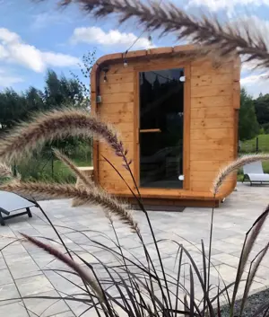 GartenSauna Outdoor Sauna FassSauna CUBIK 2 x 2 m Fertig Montiert E-Ofen 9 kW SPA Wellness Bild 6