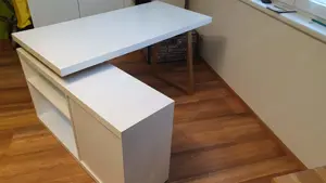 Schreibtisch, Eckschreibtisch, Jugendschreibtisch, Kinderschreibtisch, weiß, Bürotisch Bild 4