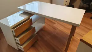 Schreibtisch, Eckschreibtisch, Jugendschreibtisch, Kinderschreibtisch, weiß, Bürotisch Bild 5