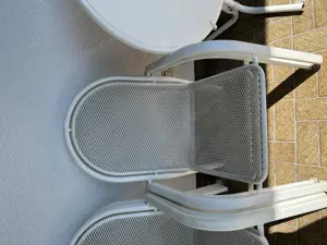 Gartengarnitur hochwertig Metall weiß Bild 3