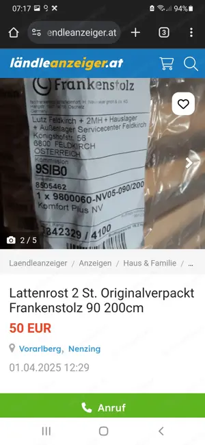 2 Lattenroste Orginalverpackt Comfort Plus 90  200 Bild 3