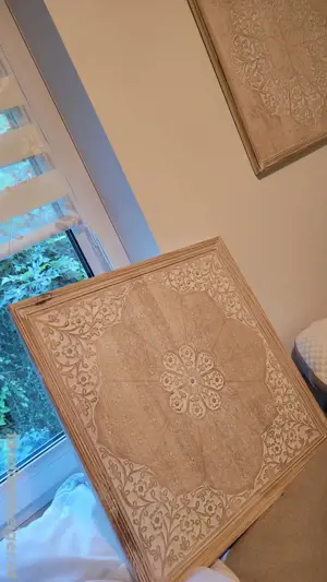 Wandbild aus Holz Mandala Schnitzerei