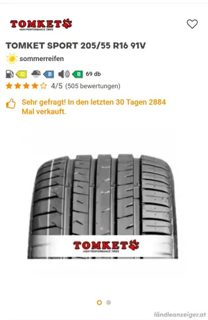 Sommerreifen Tomket 205 55 R16