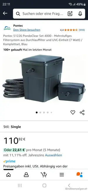 Teichpumpe, teichfilteranlage 