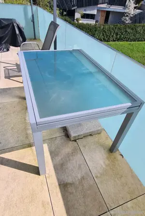 Gartentisch ausziehbar Metall Glas